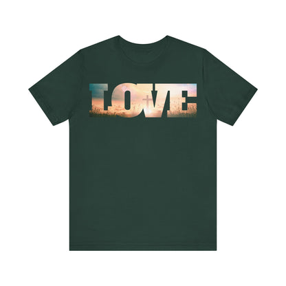 LOVE Resurrection T-Shirt | Christian Faith Shirt | Sunrise Cross Tee