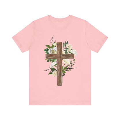 Floral Cross T-Shirt | Christian Faith Shirt | He is Risen Tee