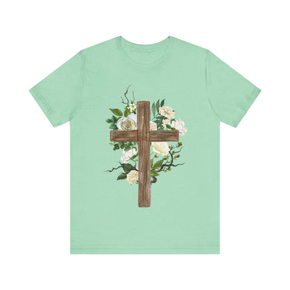 Floral Cross T-Shirt | Christian Faith Shirt | He is Risen Tee