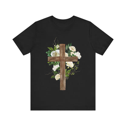 Floral Cross T-Shirt | Christian Faith Shirt | He is Risen Tee