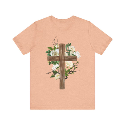 Floral Cross T-Shirt | Christian Faith Shirt | He is Risen Tee