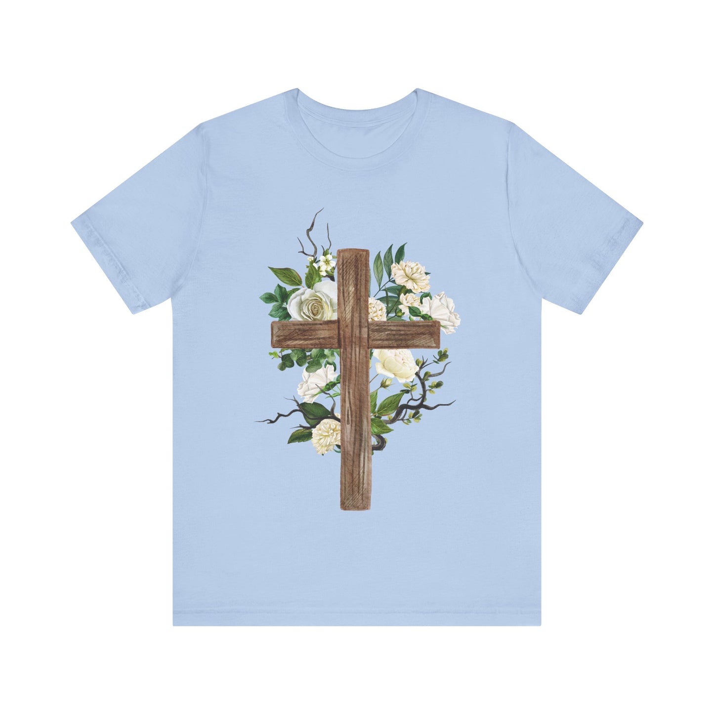 Floral Cross T-Shirt | Christian Faith Shirt | He is Risen Tee