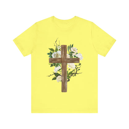 Floral Cross T-Shirt | Christian Faith Shirt | He is Risen Tee