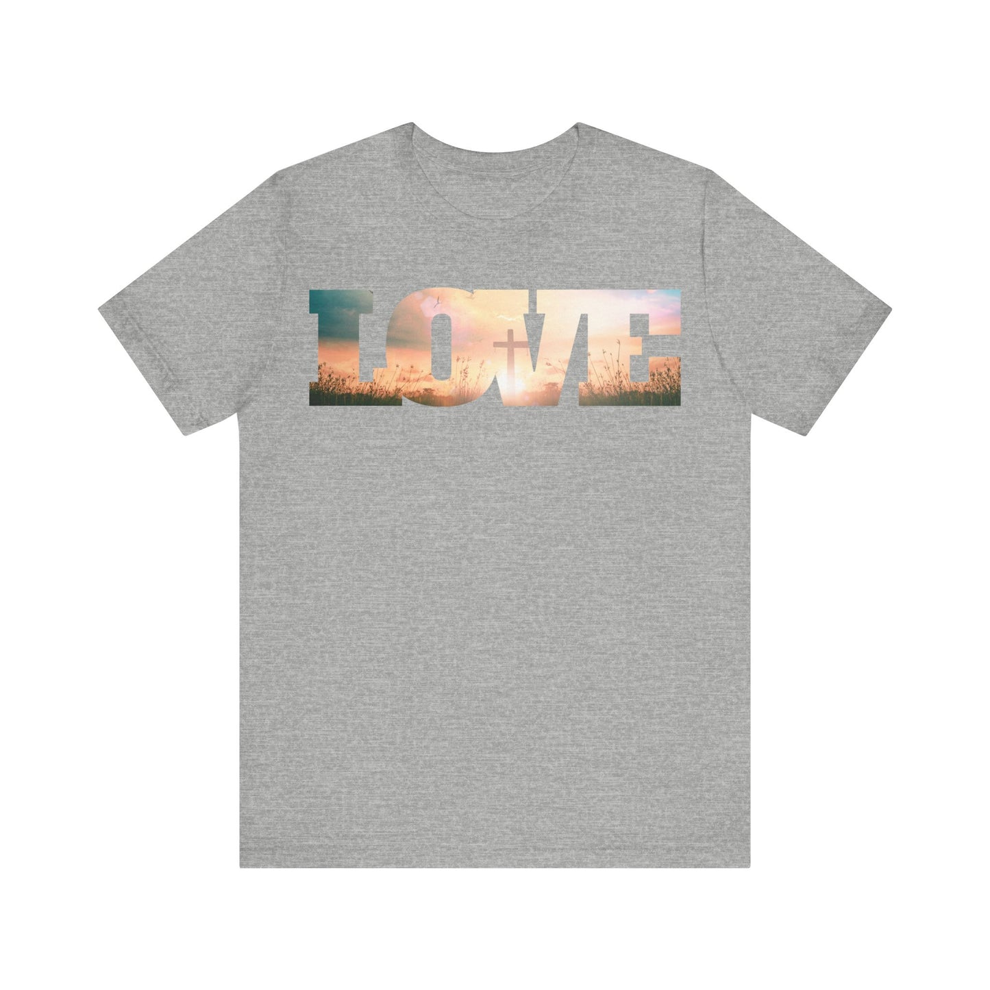 LOVE Resurrection T-Shirt | Christian Faith Shirt | Sunrise Cross Tee