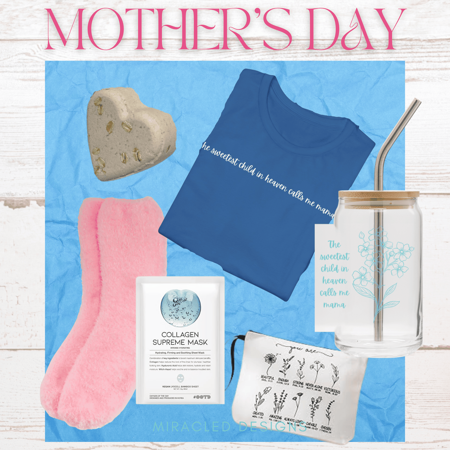 💙 Grieving Mother’s Day Box | Thoughtful Gift with Elegant Glass Cup