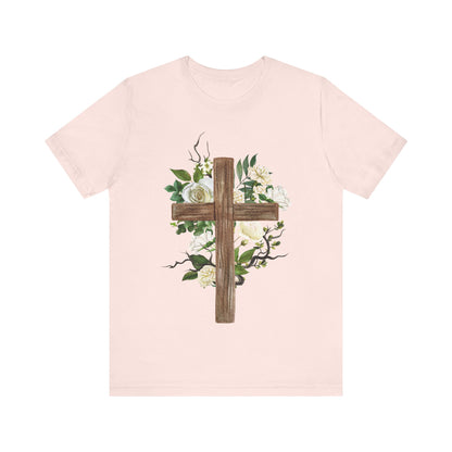 Floral Cross T-Shirt | Christian Faith Shirt | He is Risen Tee