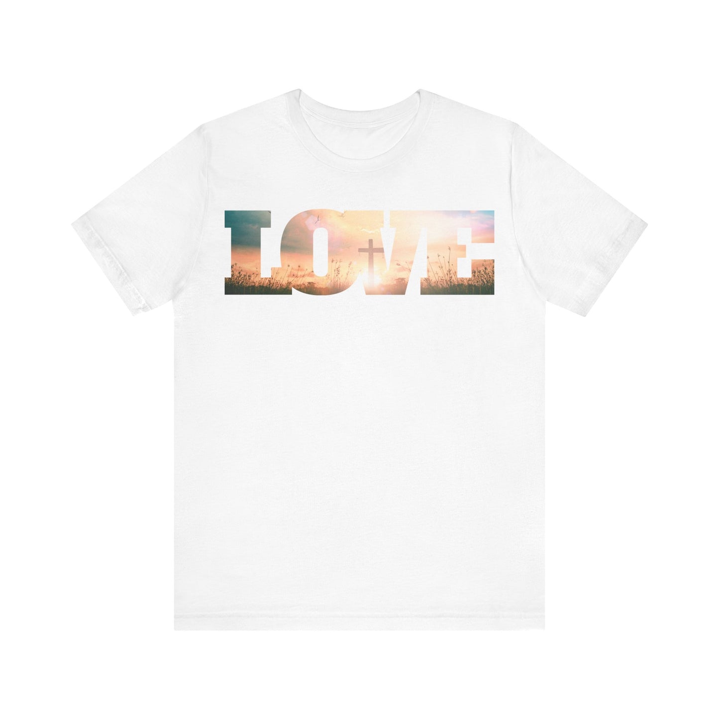 LOVE Resurrection T-Shirt | Christian Faith Shirt | Sunrise Cross Tee