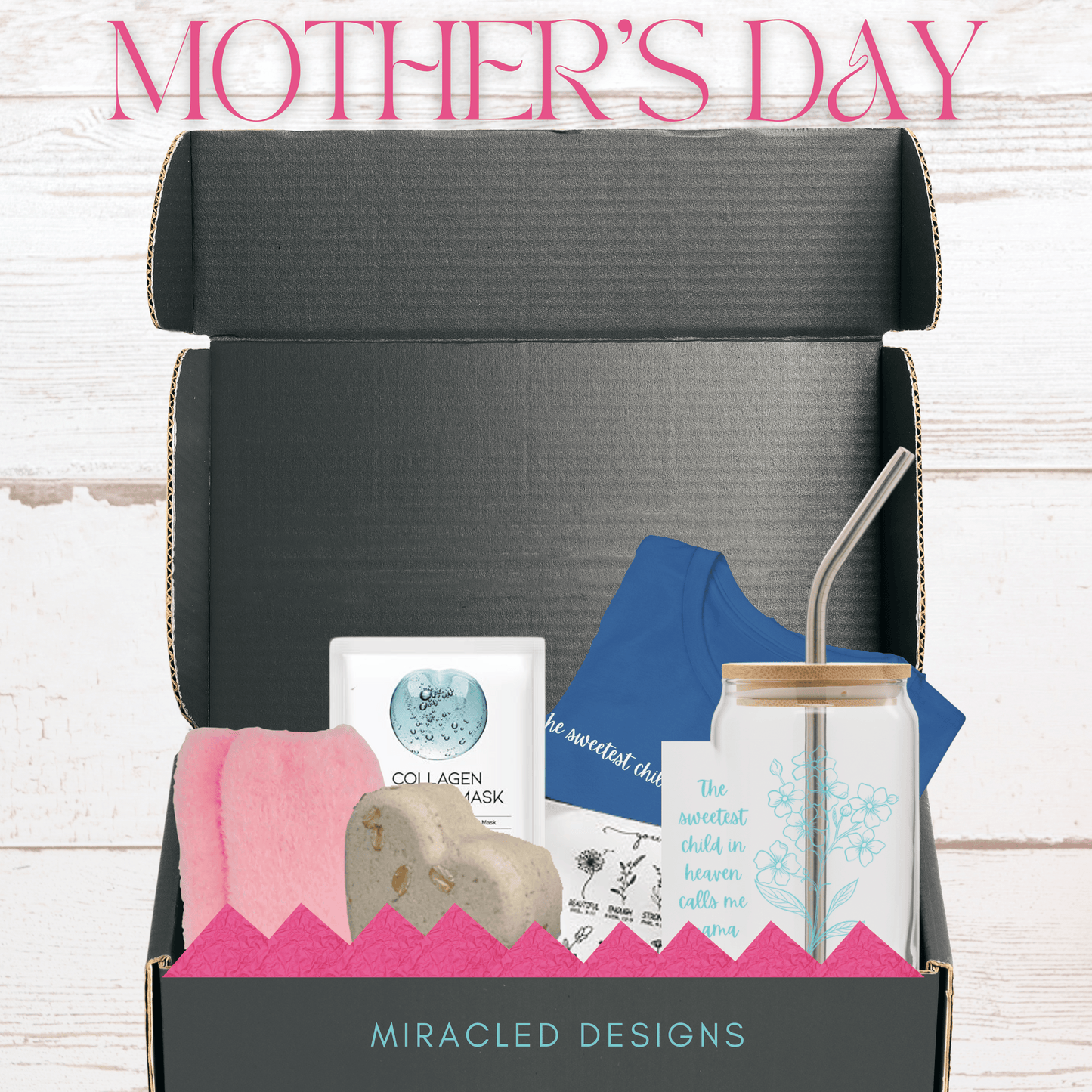 💙 Grieving Mother’s Day Box | Thoughtful Gift with Elegant Glass Cup