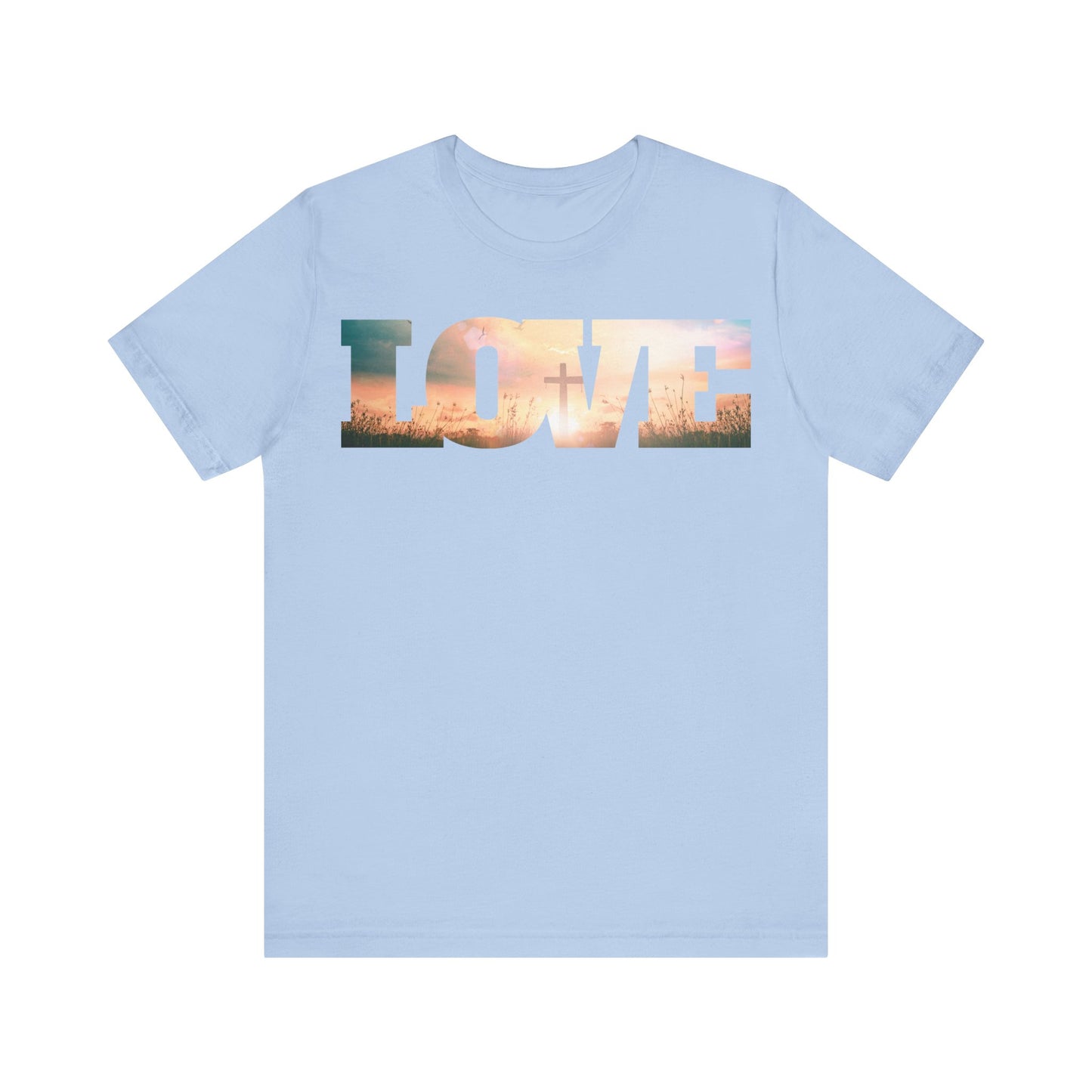 LOVE Resurrection T-Shirt | Christian Faith Shirt | Sunrise Cross Tee